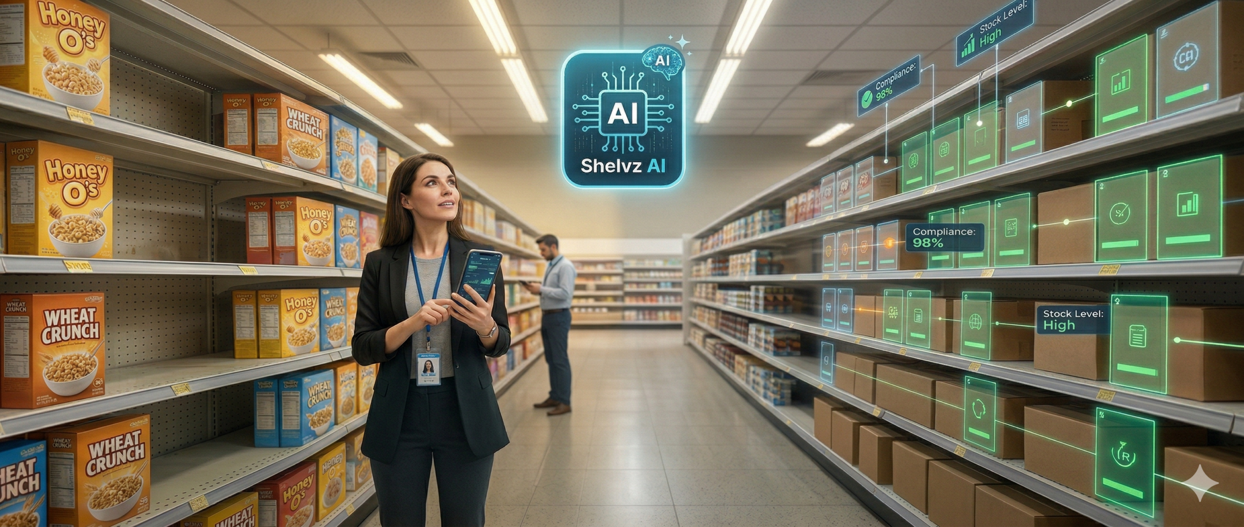 The Digital Twin Management of Shelves with AI